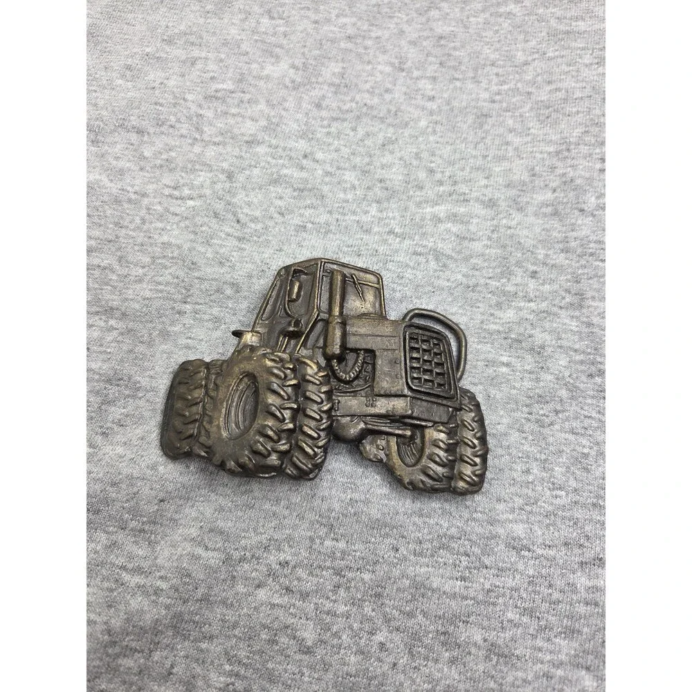 1970s Solid Brass Tractor Farm Belt Buckle MBCI Heavy